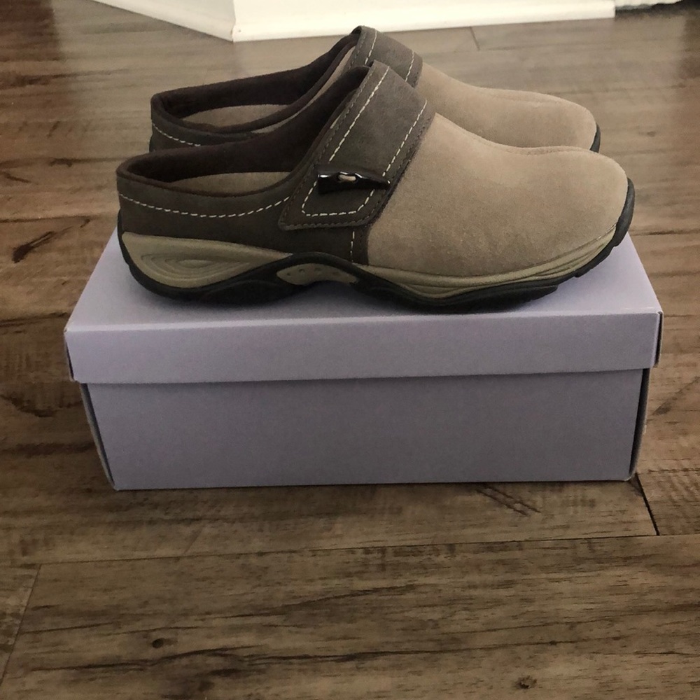 Tan and Brown Slip on Shoes